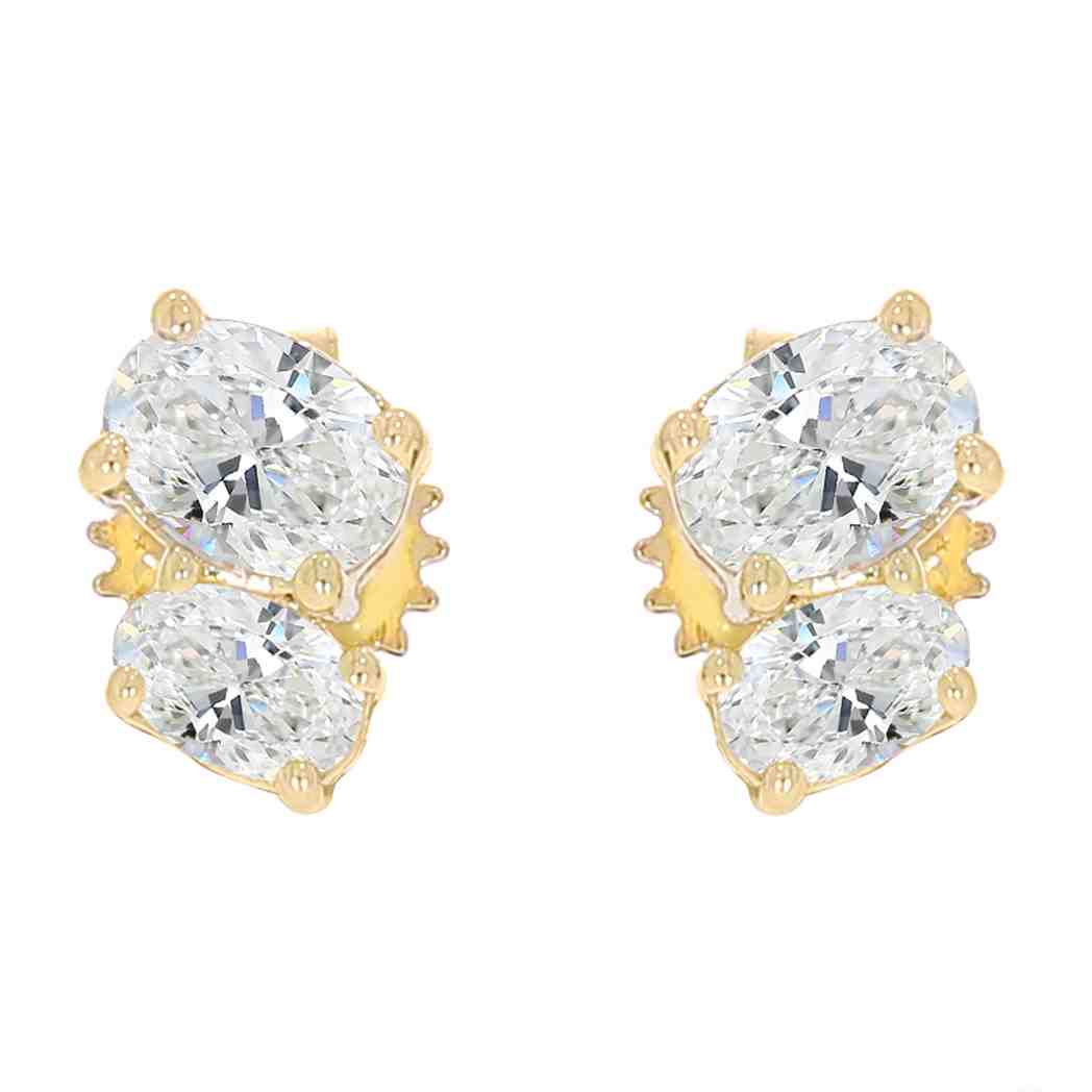 Oval Diamond Stud Earrings ER22342A